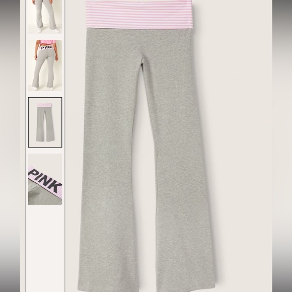 Victoria Secret PINK Fold over Low-rise Flare Yoga Pants - Picture 3 of 3